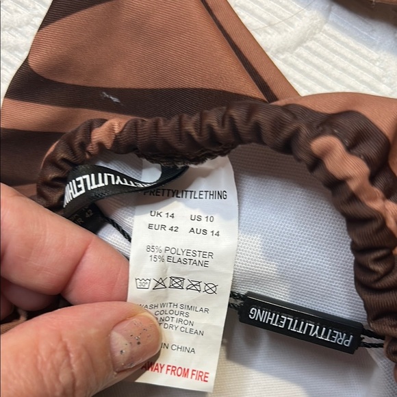 PrettyLittleThing Brown Zebra Bikini. Top 8/bottom10. NWT - Picture 9 of 13